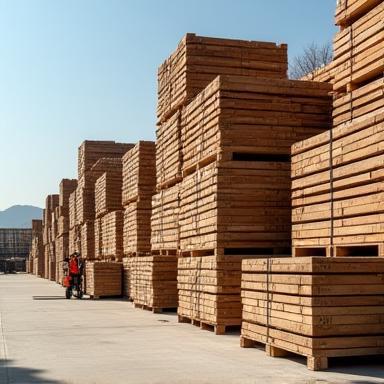 Stacks of building materials